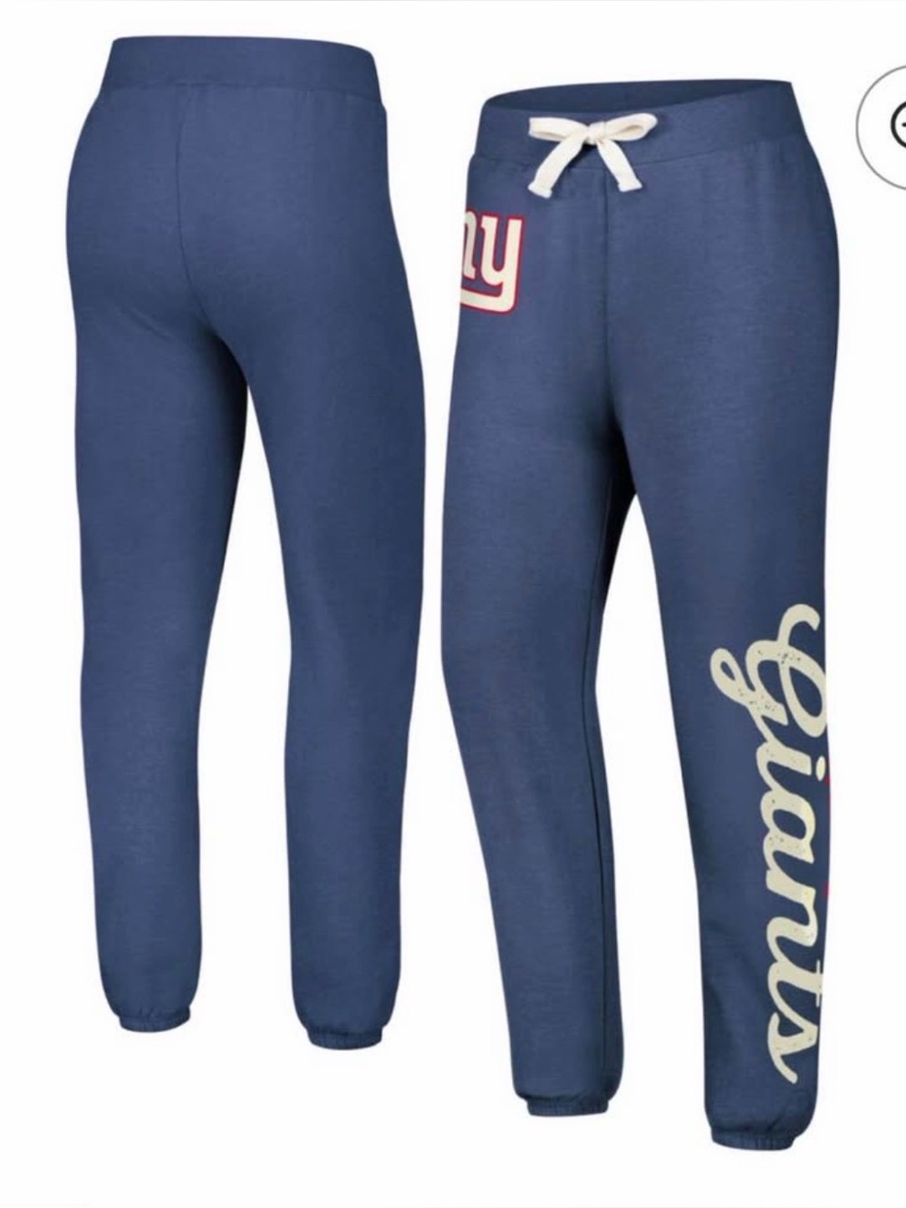 New York Giants Royal Scrimmage Woman’s Fleece Pants Size Large